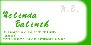 melinda balinth business card